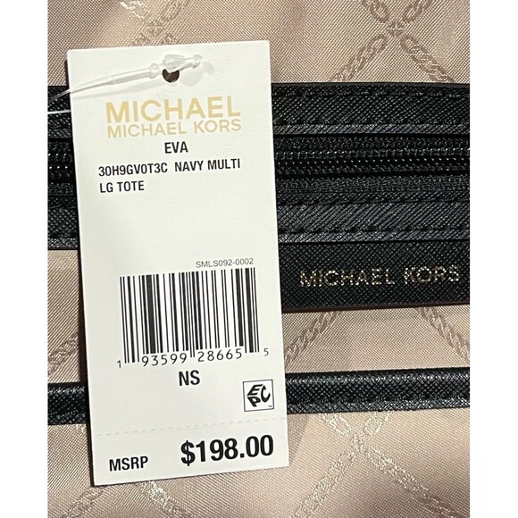 Michael Kors Eva Nylon Large Tote With Pouch in Navy - NWT - Picture 8 of 8